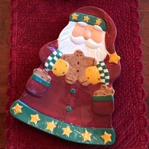 Shaped Ceramic Santa Cookie Platter